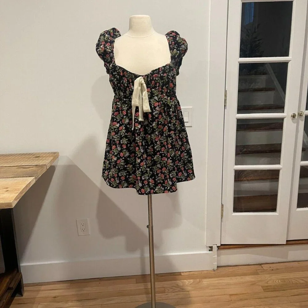 SOLD Free People Corduroy Floral Printed Tunic Babydoll Dress NWOT S… - Picture 15 of 15